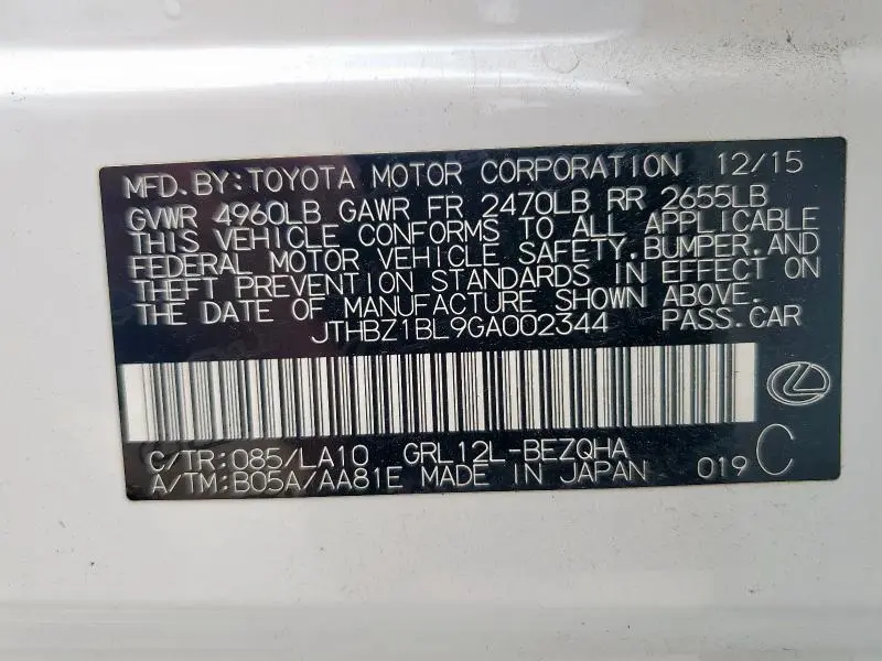 2016 LEXUS GS 350 BASE  