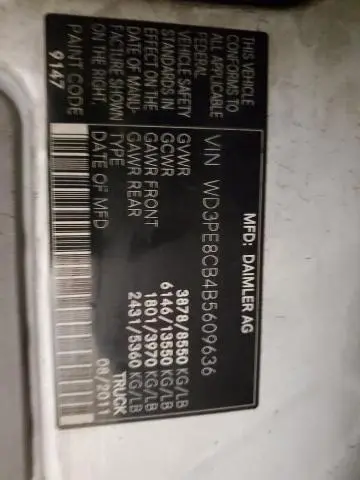 2011 MERCEDES-BENZ SPRINTER 2500  