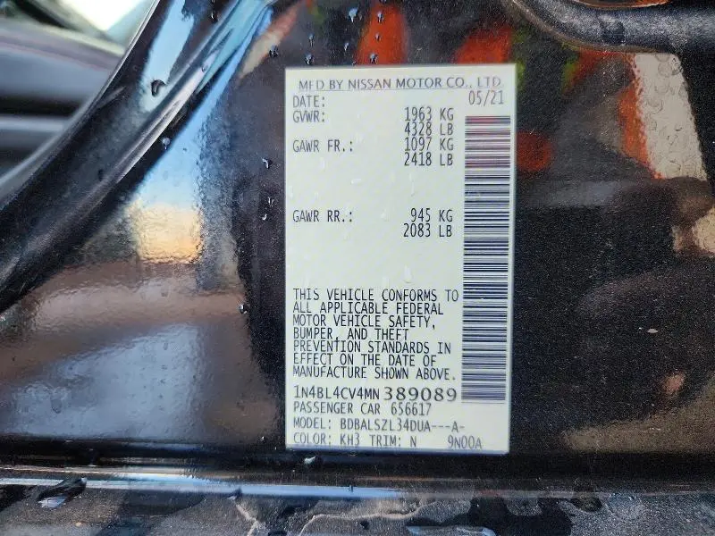 2021 NISSAN ALTIMA 2.5 SR  