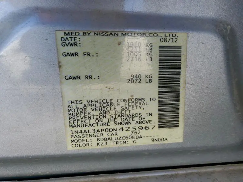 2013 NISSAN ALTIMA 2.5  