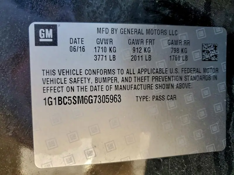 2016 CHEVROLET CRUZE LS  