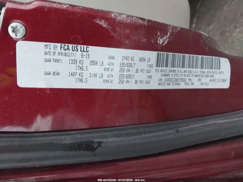 2019 DODGE GRAND CARAVAN SXT