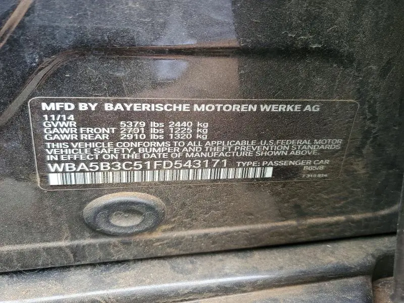 2015 BMW 535 XI  