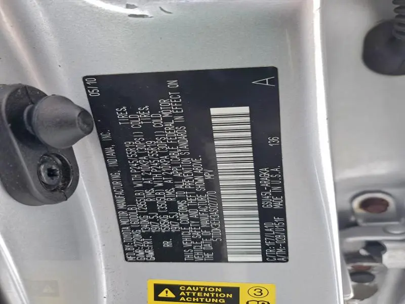 2010 TOYOTA HIGHLANDER LIMITED  