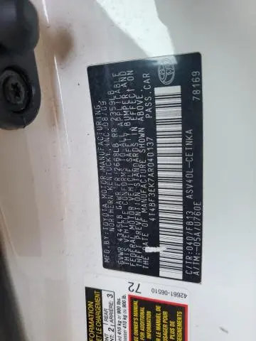 2010 TOYOTA CAMRY BASE  
