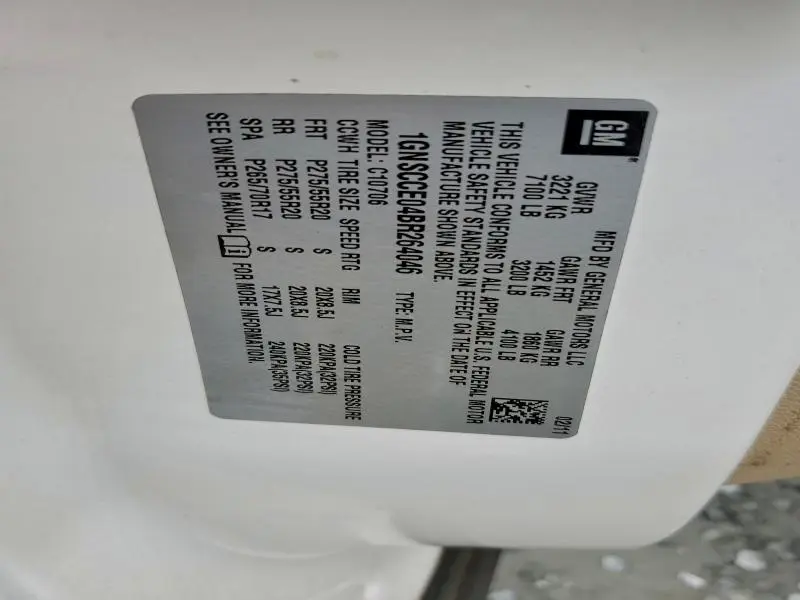 2011 CHEVROLET TAHOE C1500 LTZ  