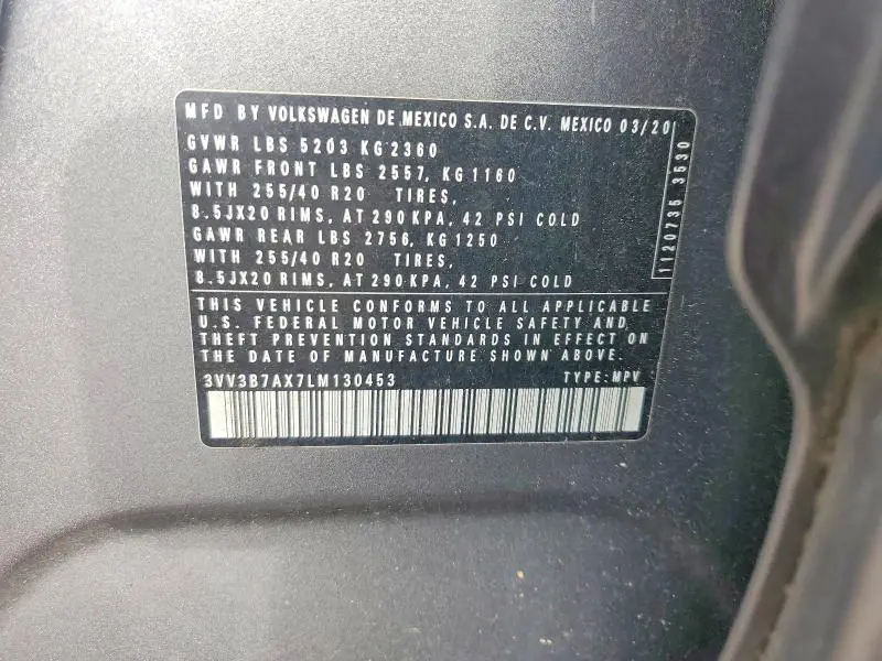 2020 VOLKSWAGEN TIGUAN SE  