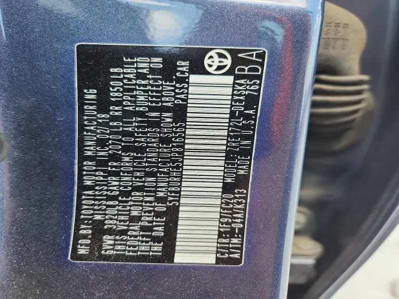 2018 TOYOTA COROLLA SE  