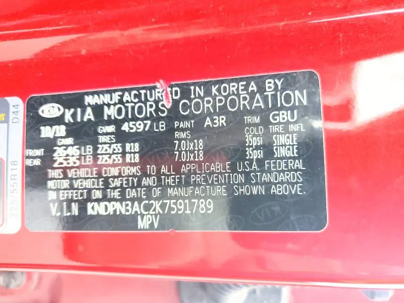 2019 KIA SPORTAGE EX  