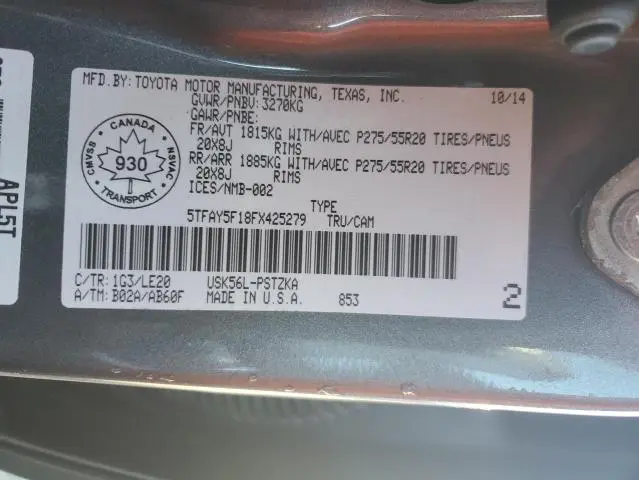 2015 TOYOTA TUNDRA CREWMAX 1794  