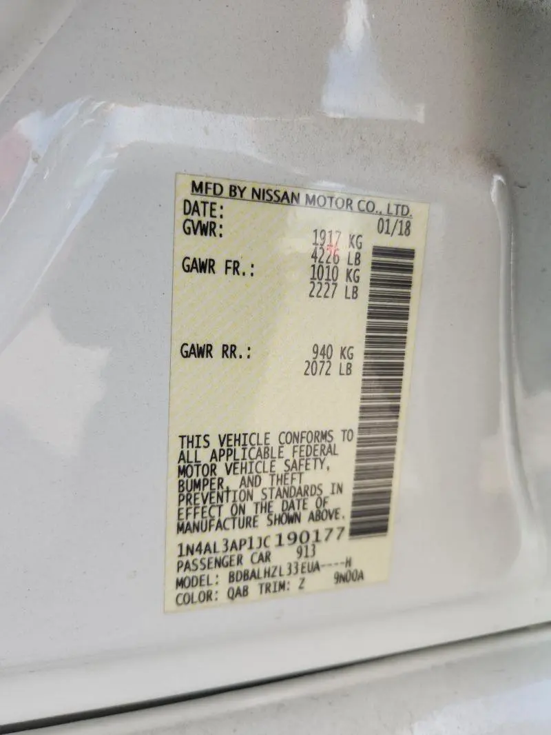 2018 NISSAN ALTIMA 2.5