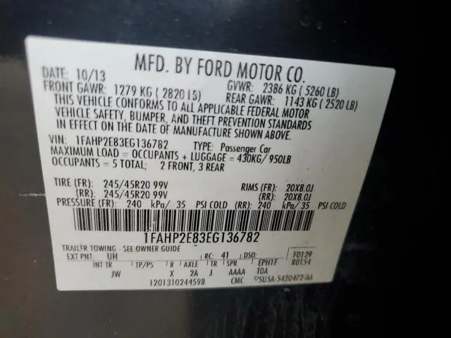 2014 FORD TAURUS SEL  