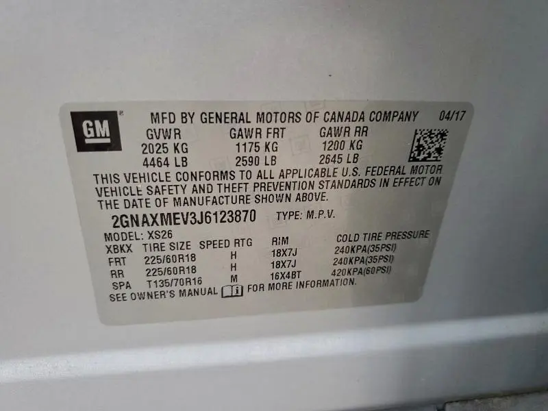 2018 CHEVROLET EQUINOX PREMIER  