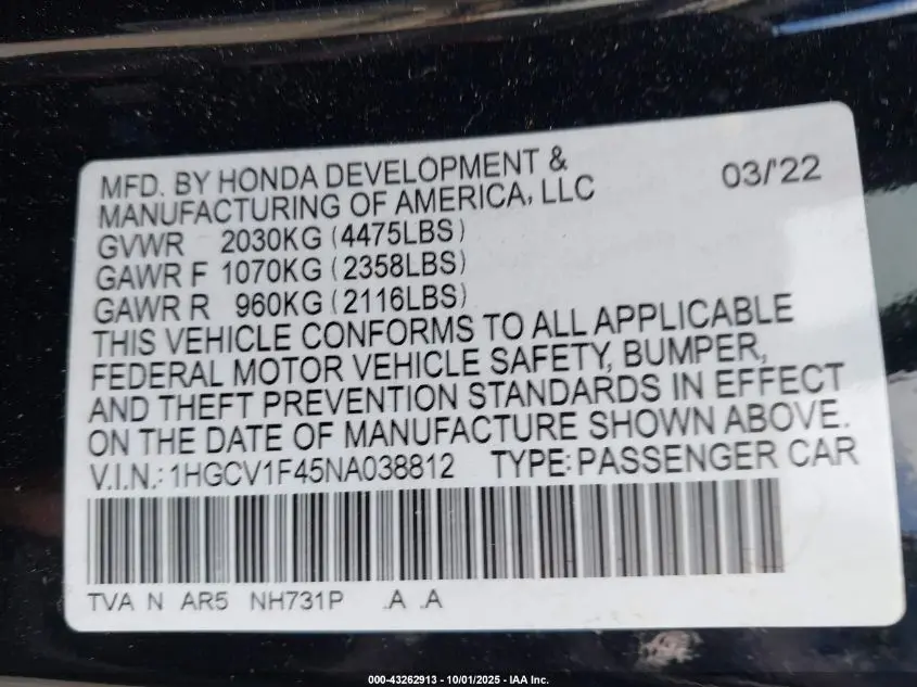 2022 HONDA ACCORD SPORT SPECIAL EDITION