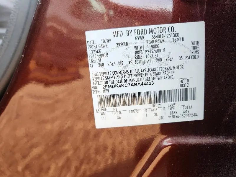 2010 FORD EDGE LIMITED  