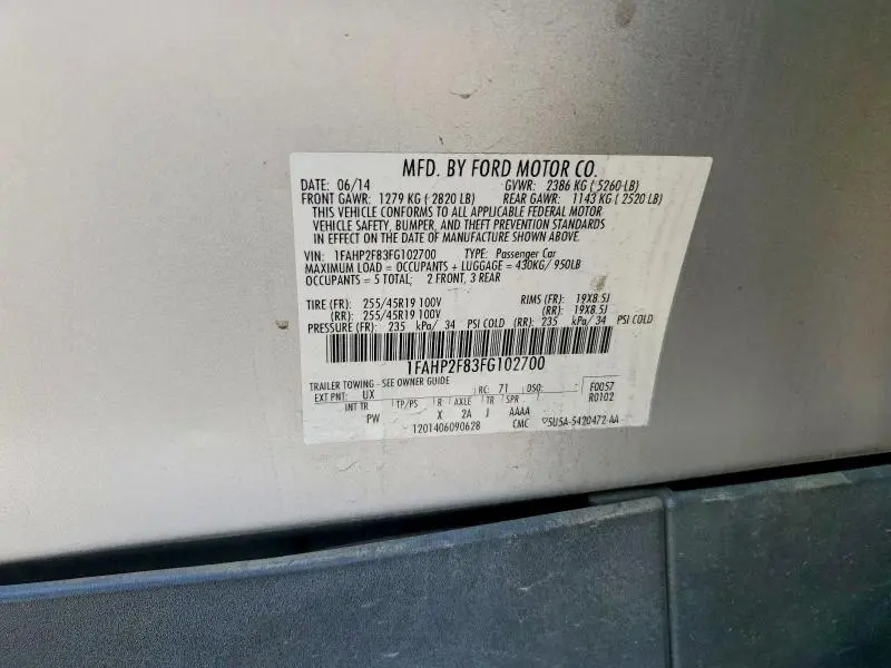 2015 FORD TAURUS LIMITED  