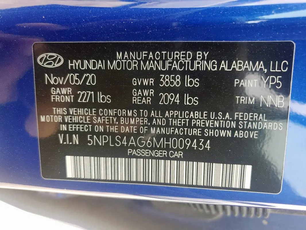 2021 HYUNDAI ELANTRA SEL  