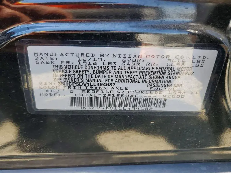 2020 NISSAN KICKS SR  