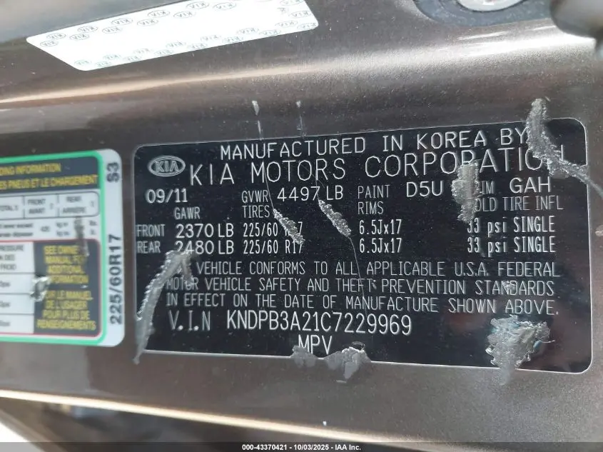 2012 KIA SPORTAGE LX