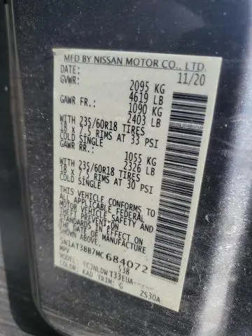 2021 NISSAN ROGUE SV  