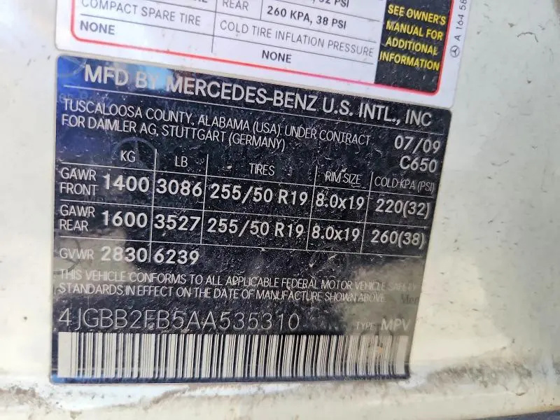 2010 MERCEDES-BENZ ML 350 BLUETEC  
