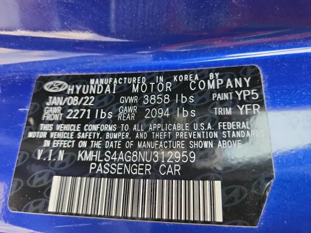 2022 HYUNDAI ELANTRA SEL  
