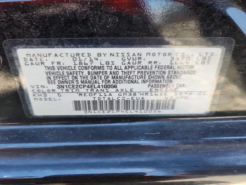 2014 NISSAN VERSA NOTE S PLUS  