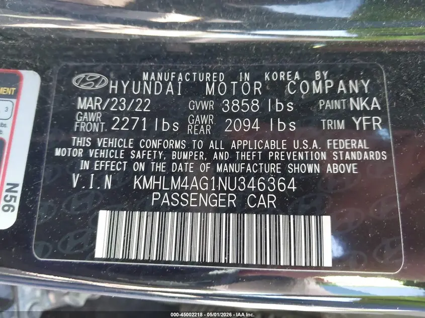 2022 HYUNDAI ELANTRA SEL