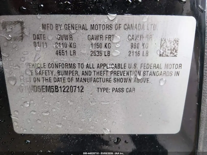 2011 CHEVROLET IMPALA POLICE