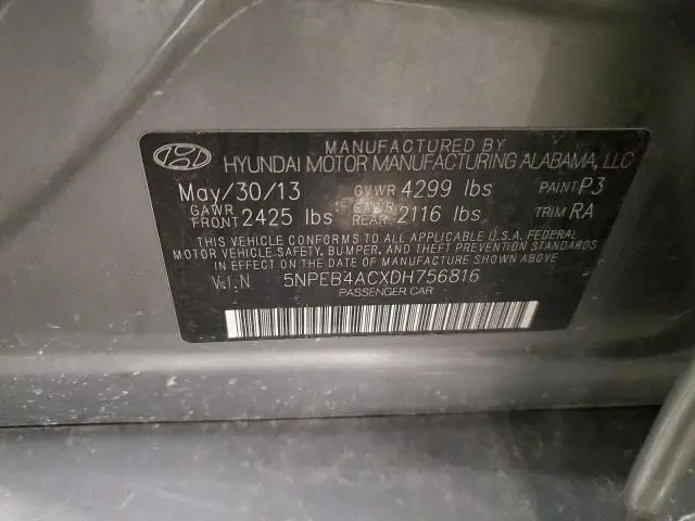 2013 HYUNDAI SONATA GLS  
