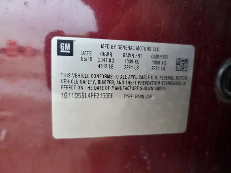 2015 CHEVROLET MALIBU 2LT  