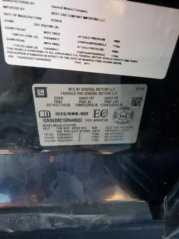 2016 CHEVROLET TAHOE POLICE  