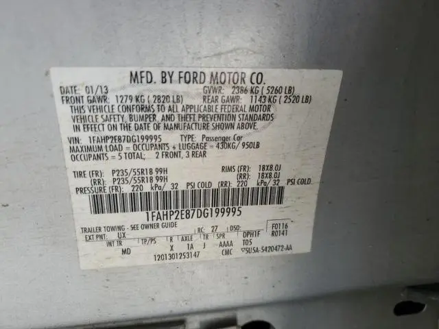 2013 FORD TAURUS SEL  