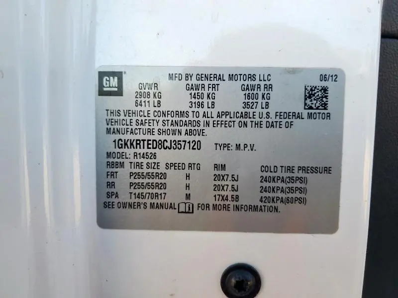 2012 GMC ACADIA DENALI  