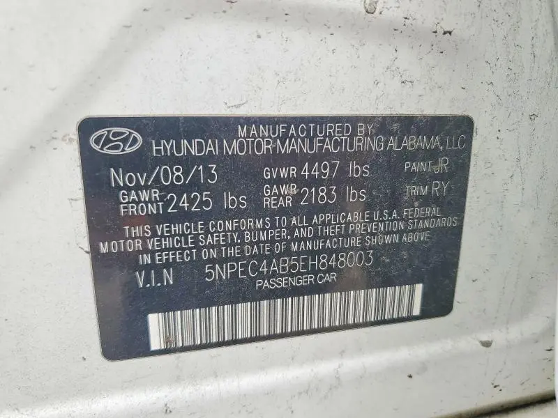 2014 HYUNDAI SONATA LIMITED 2.0T  