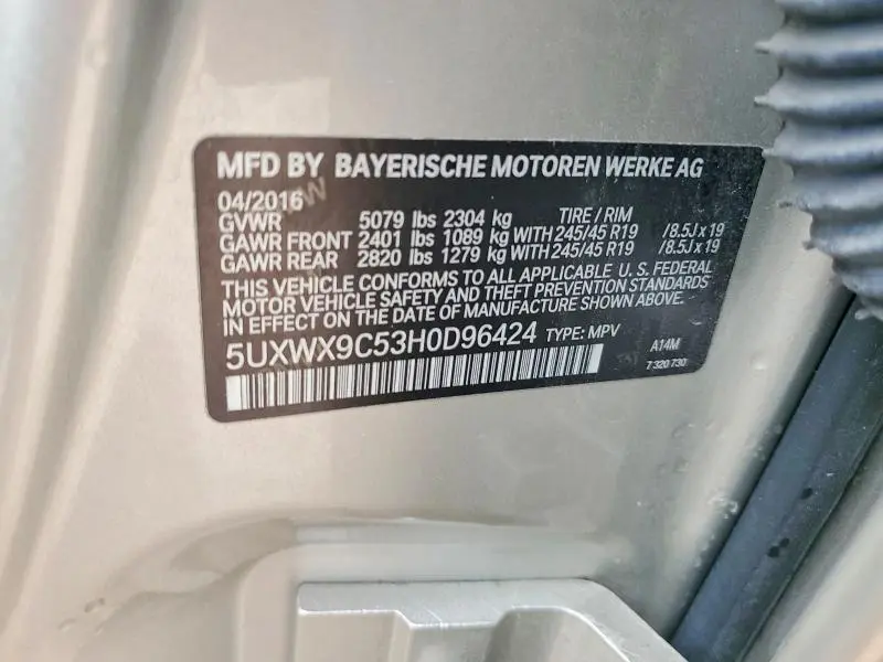 2017 BMW X3 XDRIVE28I  