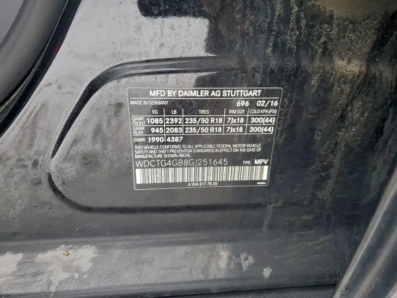 2016 MERCEDES-BENZ GLA 250 4MATIC  