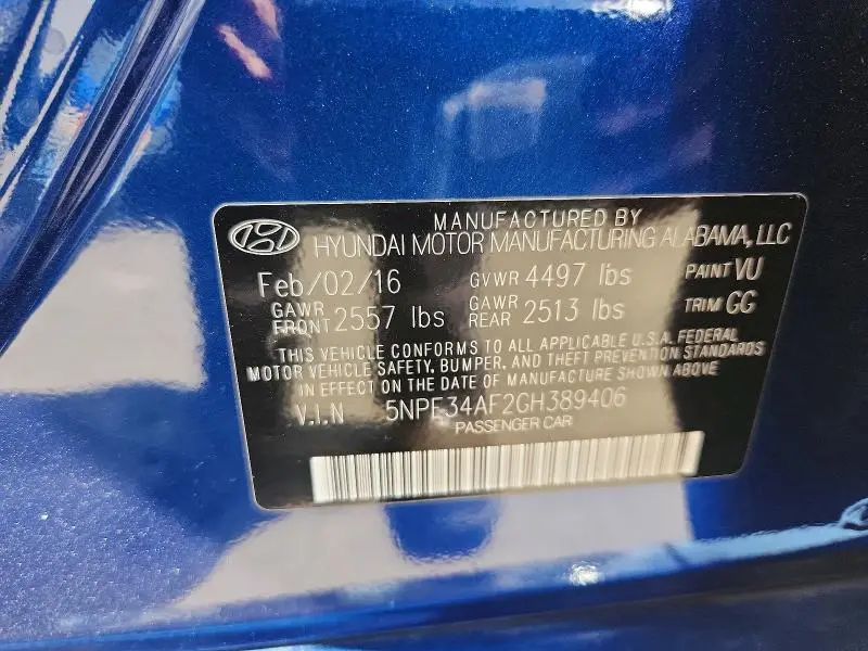 2016 HYUNDAI SONATA LIMITED  