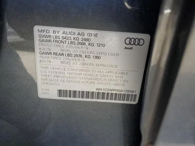 2016 AUDI Q5 PREMIUM  