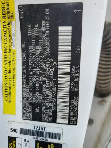 2010 TOYOTA TUNDRA DOUBLE CAB SR5  