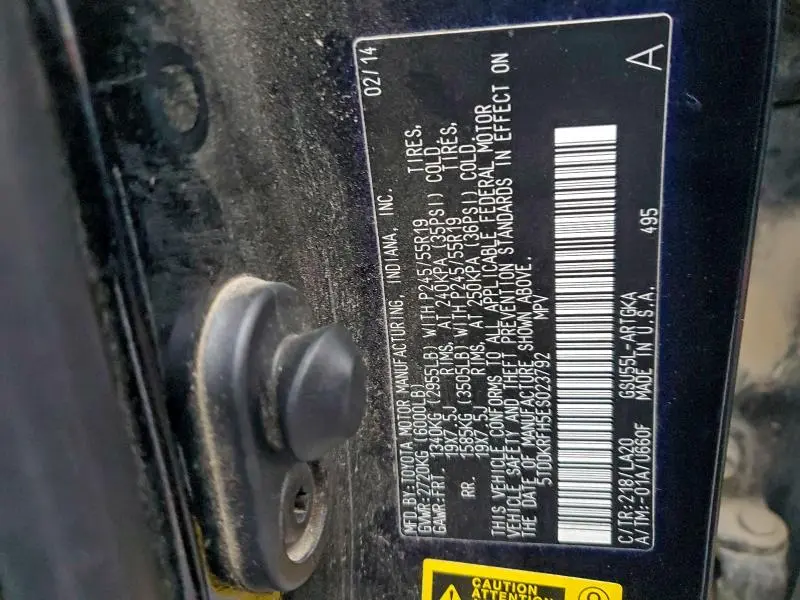 2014 TOYOTA HIGHLANDER LIMITED  