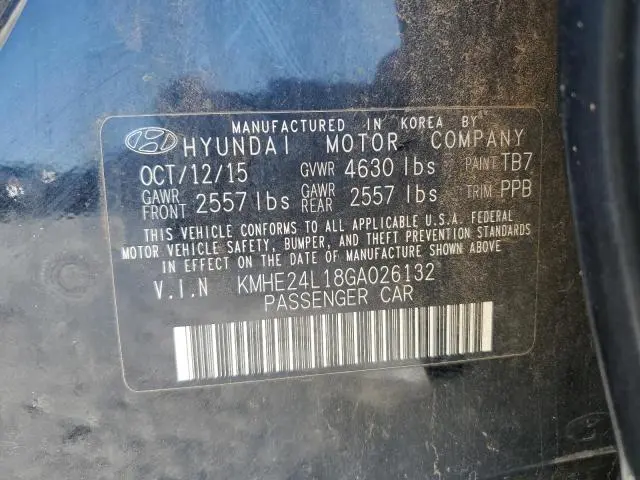 2016 HYUNDAI SONATA HYBRID