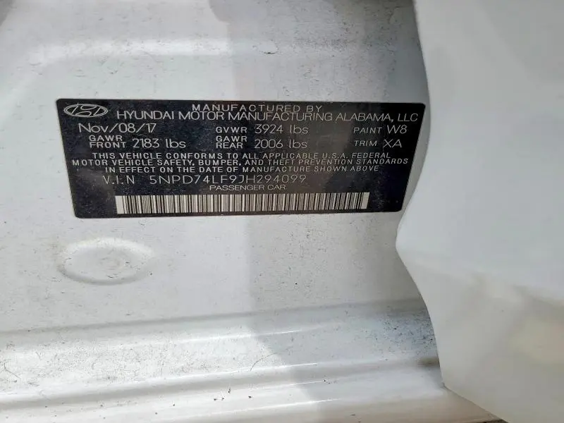 2018 HYUNDAI ELANTRA SE  