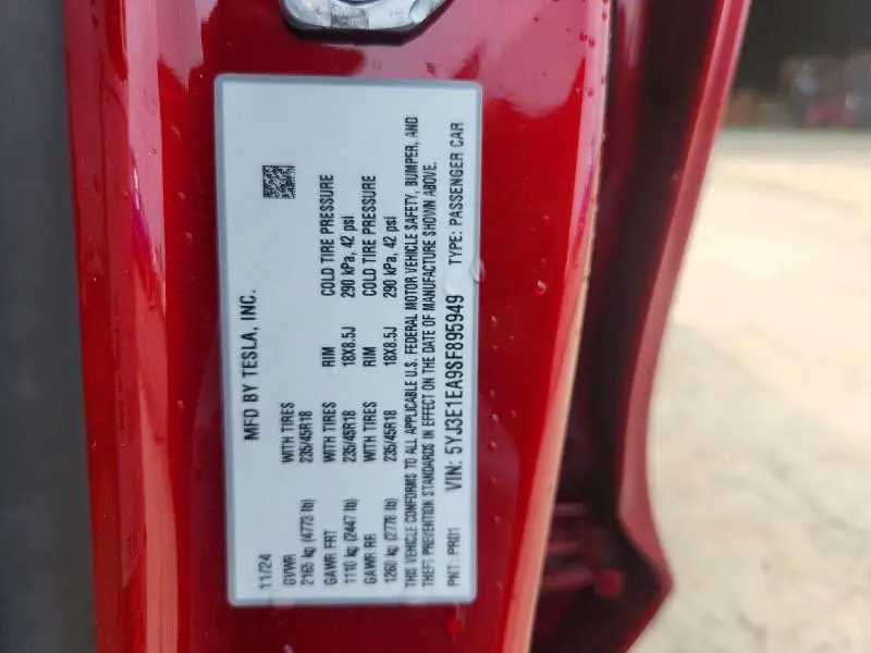 2025 TESLA MODEL 3   