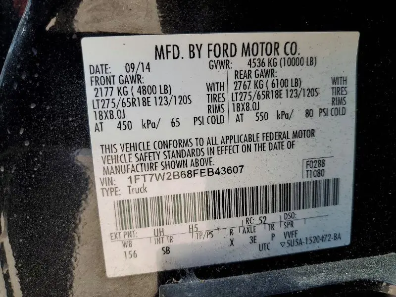 2015 FORD F250 SUPER DUTY  