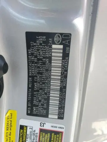 2012 TOYOTA COROLLA BASE  