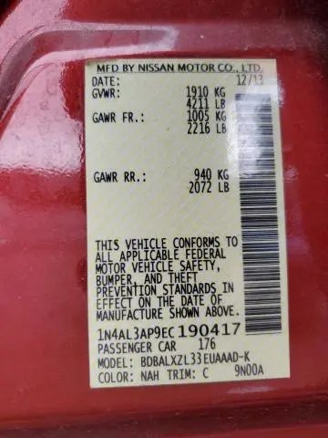 2014 NISSAN ALTIMA 2.5  