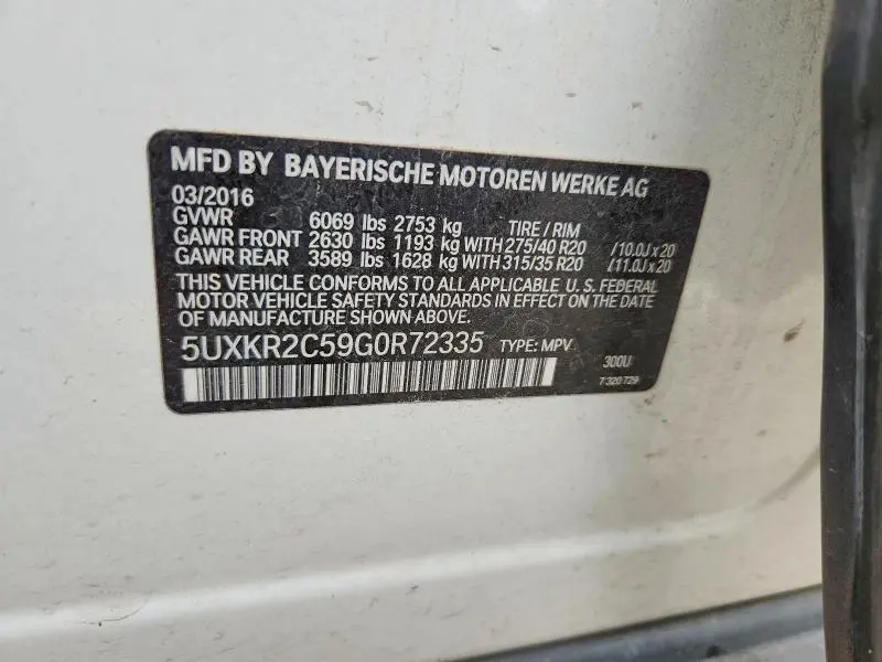 2016 BMW X5 SDRIVE35I  