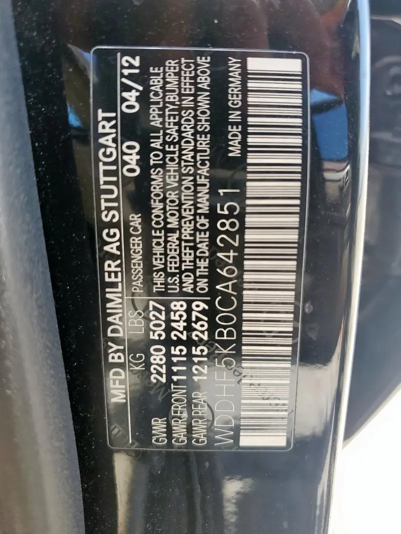 2012 MERCEDES-BENZ E 350  