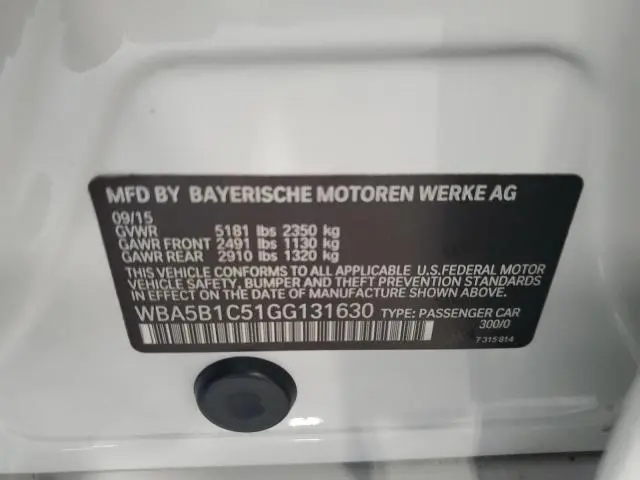 2016 BMW 535 I  